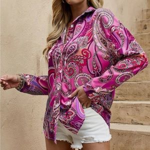 Paisley print single breasted shirt